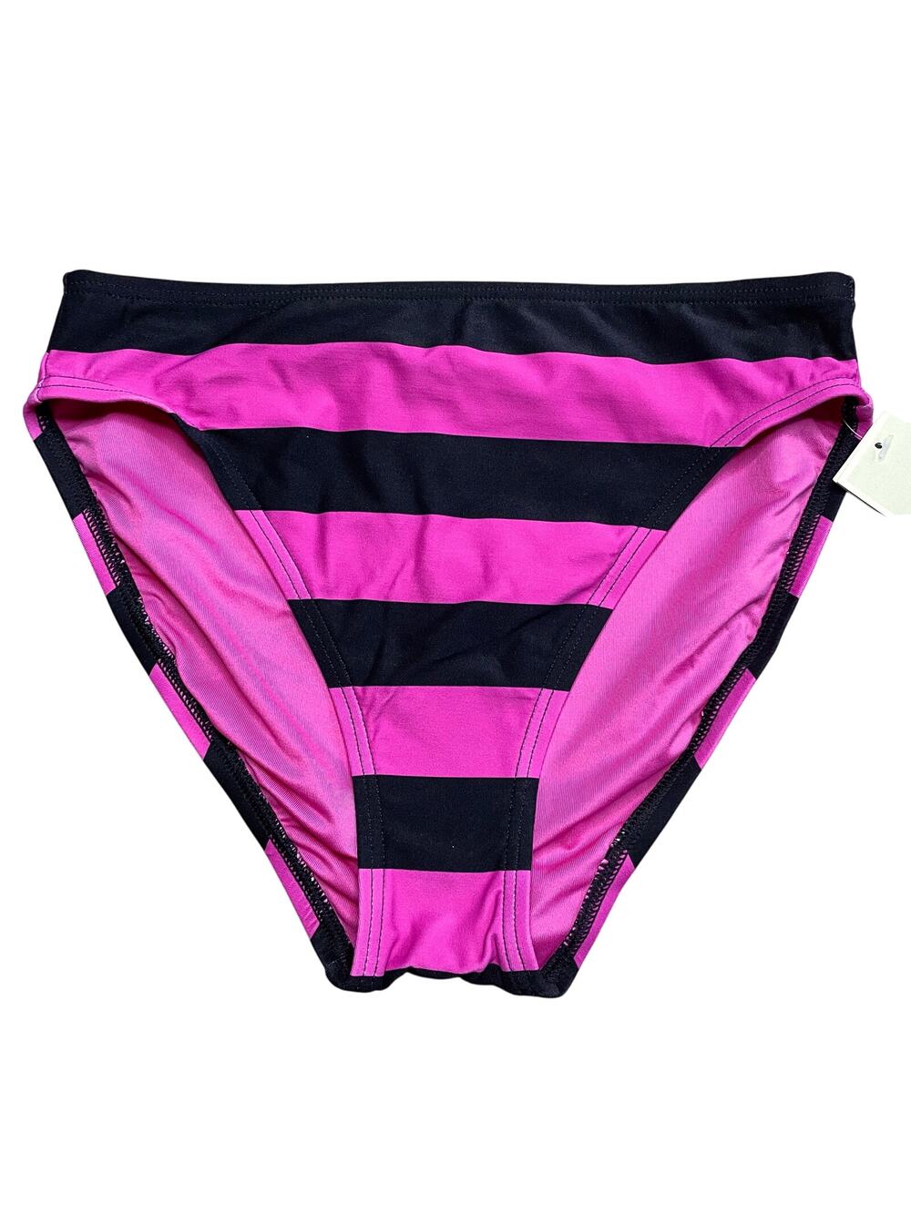 Michael Kors Bikini Bottoms Pink and Black Stripe, Size S NWT